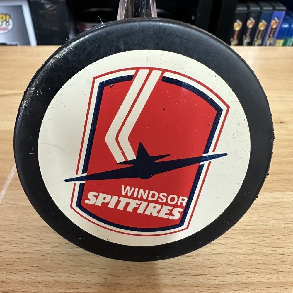 Vintage WINDSOR SPITFIRES Rare SUBWAY Sponsor Official Puck Made In Canada